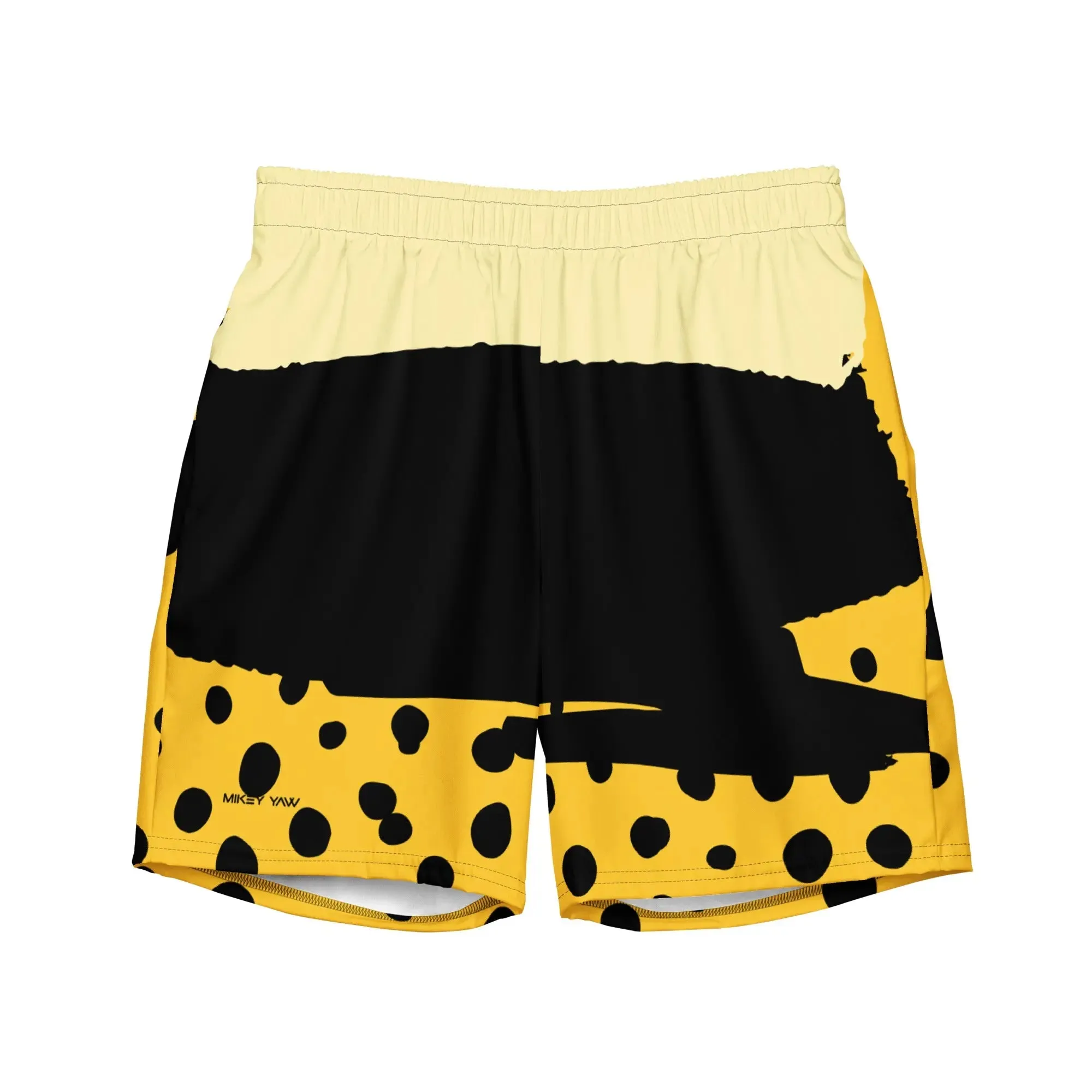 Yellow and Black Abstract Men's Swim Trunks