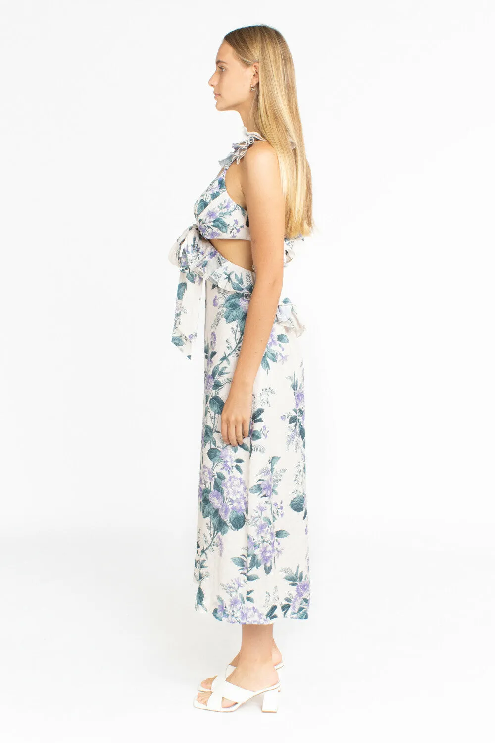 ZIMMERMANN Cassia Ruffle Midi Dress - RRP $696